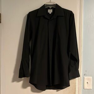 Linea Uomo 15, 32/33 Solid Black Button Down